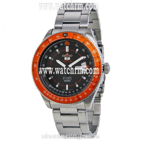 Seiko 5 Sports Automatic Black Dial Stainless Steel Band Men's Watch SRP611K1S