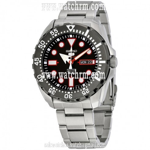 Seiko 5 Sports Automatic Black Dial Stainless Steel Men's Watch SRP603