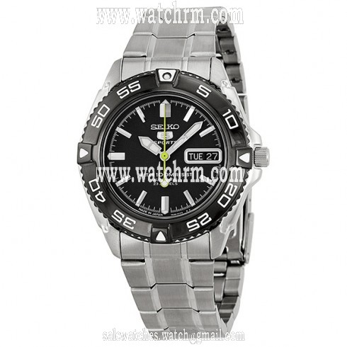 Seiko 5 Sports Automatic Black Dial Stainless Steel Men's Watch SNZB23J1