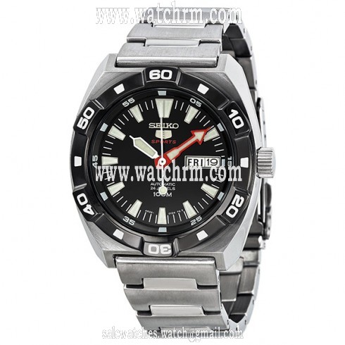 Seiko 5 Sports Automatic black Dial Stainless Steel Men's Watch SRP285