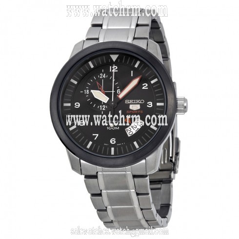 Seiko 5 Sports Automatic Black Dial Stainless Steel Men's Watch SSA207