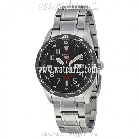 Seiko 5 Sports Automatic Black Dila Stainless Steel Men's Watch SRP519