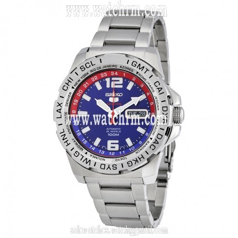 Seiko 5 Sports Blue Dial Stainless Steel Automatic Men's Watch SRP681