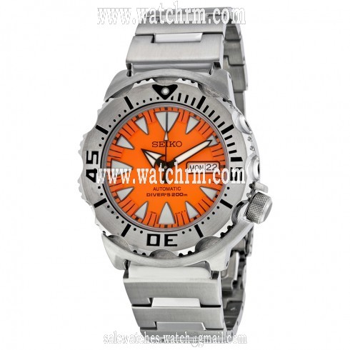 Seiko 5 Sports Diver Automatic Orange Dial Stainless Steel Men's Watch SRP309