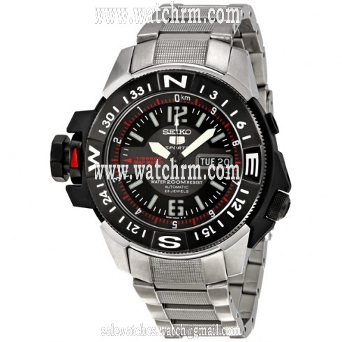 Seiko 5 Stainless Steel Black Dial Automatic Men's Watch SKZ229K1