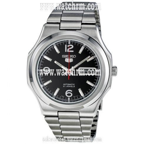 Seiko 5 Stainless Steel Black Dial Men's Watch SNKK59