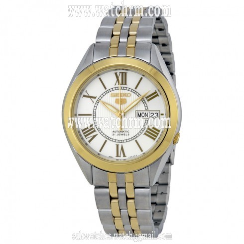 Seiko 5 Vintage Automatic White Dial Two-tone Men's Watch SNKL36