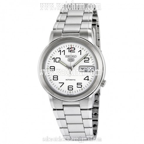Seiko 5 White Dial Automatic Stainless Steel Men's Watch SNXE95