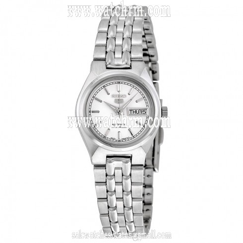 Seiko 5 White Dial Stainless Steel Ladies Watch SYM787