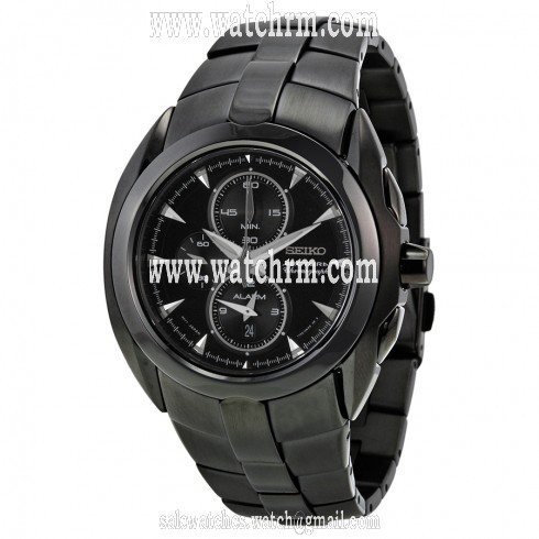 Seiko Arctura Chronograph Black Dial Black Ion-plated Men's Watch SNAD11