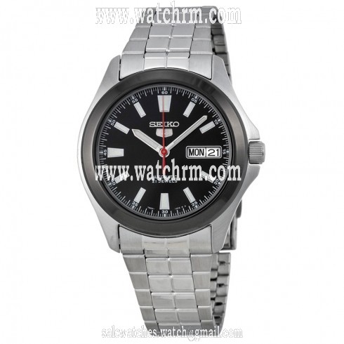 Seiko Automatic Black Dial Stainless Steel Men's Watch SNKL11