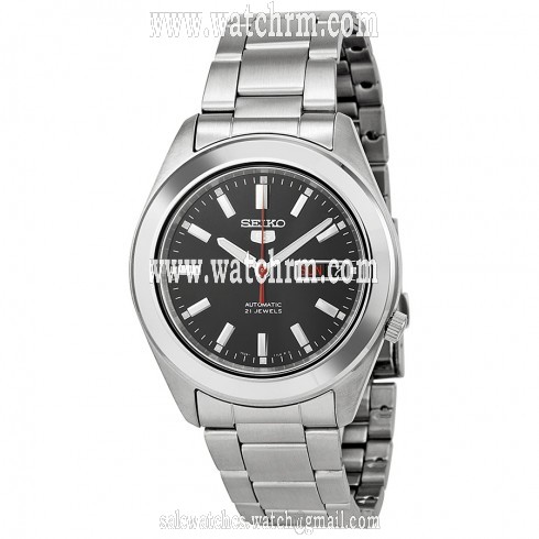 Seiko Automatic Black Dial Stainless Steel Men's Watch SNKM65
