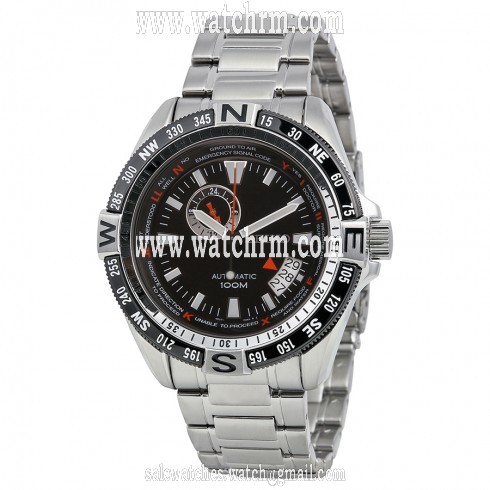 Seiko Black Dial Stainless Steel Automatic Men's Watch SSA095