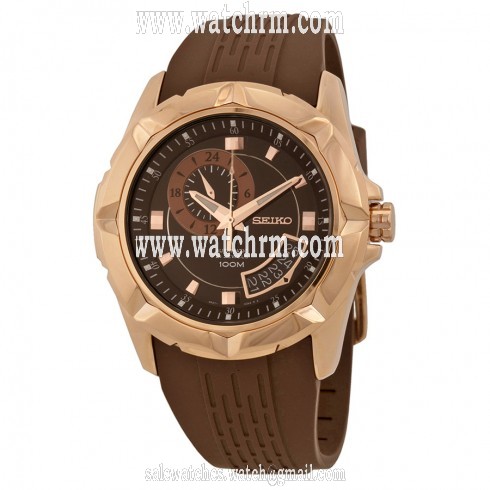 Seiko Automatic Brown Dial Brown Rubber Men's Watch SSA230K1