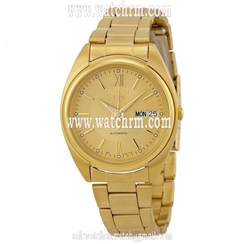Seiko Automatic Champagne Dial Gold-tone Men's Watch SNXA22