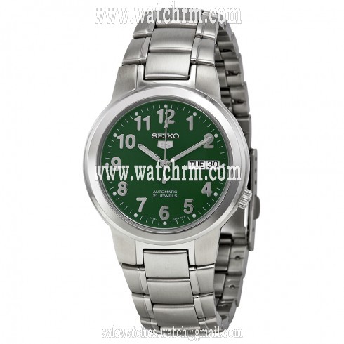 Seiko Automatic Green Dial Stainless Steel Men's Watch SNKA17