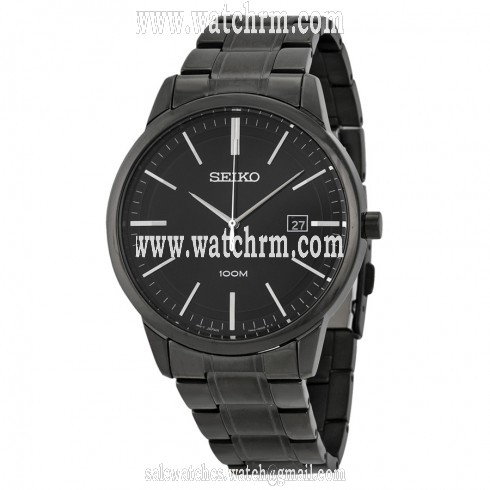 Seiko Black Dial Black Ion-plated Men's Watch SGEH11P1