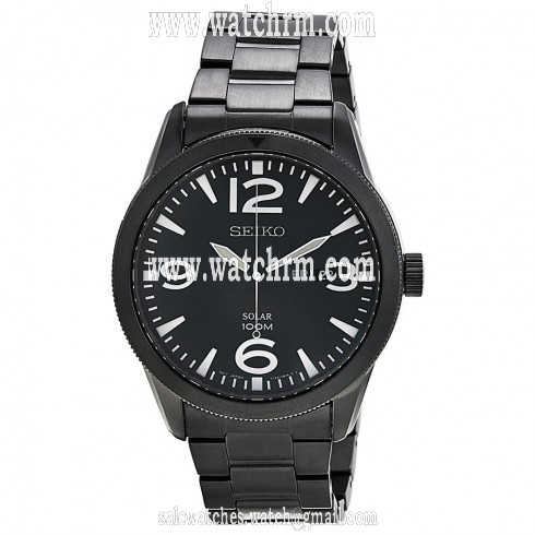 Seiko Black Dial Black IP Stainless Steel Men's Watch SNE343
