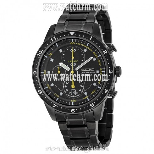 Seiko Black Dial Black PVD Stainless Steel Men's Watch SNDF43