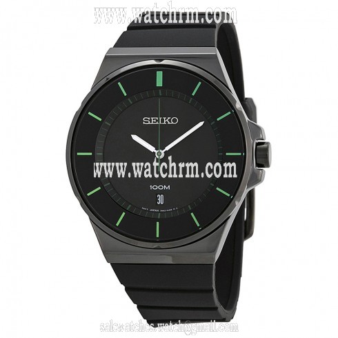 Seiko Black Dial Black Rubber Men's Watch SGEG23