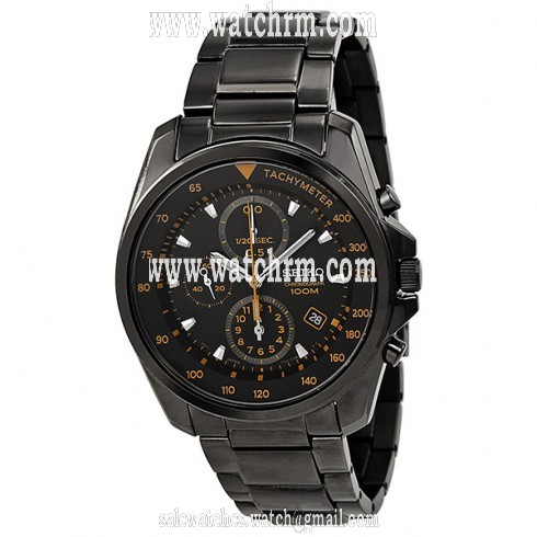 Seiko Black Dial Chronograph Black PVD Stainless Steel Men's Watch SNDD65