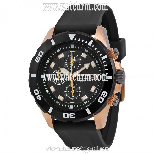 Seiko Black Dial Chronograph Black Rubber Men's Watch SNDE04