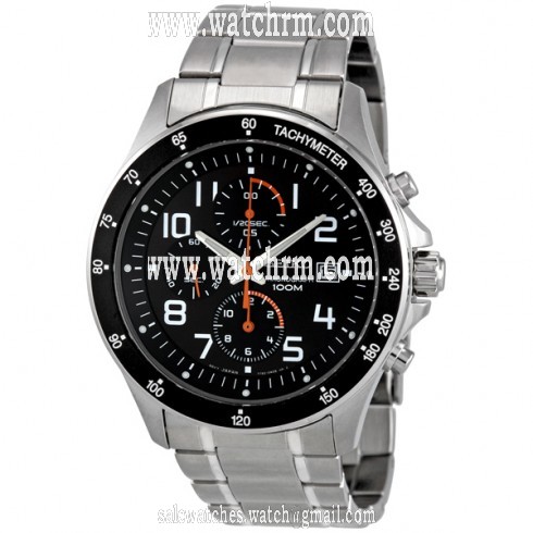 Seiko Black Dial Chronograph Stainless Steel Men's Watch SNDA83