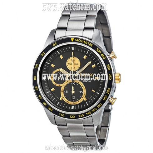 Seiko Black Dial Chronograph Stainless Steel Men's Watch SNDD87