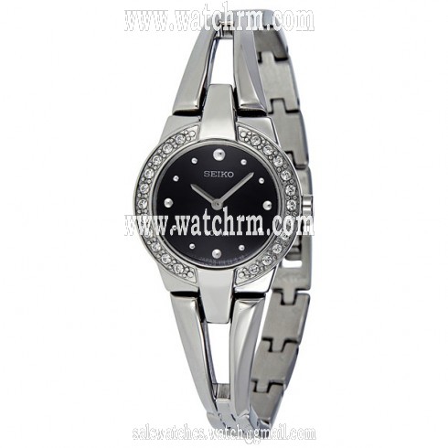 Seiko Black Dial Solar Powered Ladies Watch SUP051