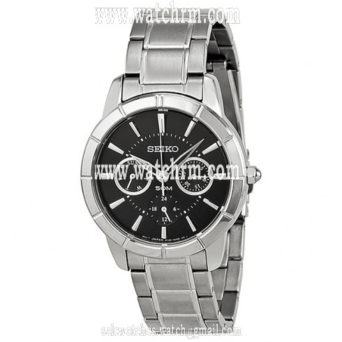 Seiko Black Dial Stainless Steel Ladies Watch SKY715