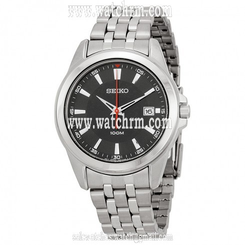 Seiko Black Dial Stainless Steel Men's Watch SGEG85
