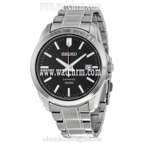 Seiko Black Dial Stainless Steel Men's Watch SGEH49
