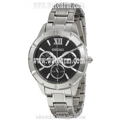 Seiko Black Dial Stainless Steel Men's Watch SKY689P1