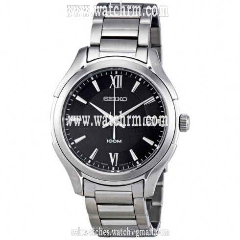 Seiko Black Dial Stainless Steel Men's Watch SGEF69