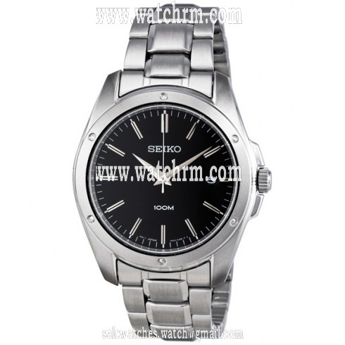 Seiko Black Dial Stainless Steel Men's Watch SGEF81