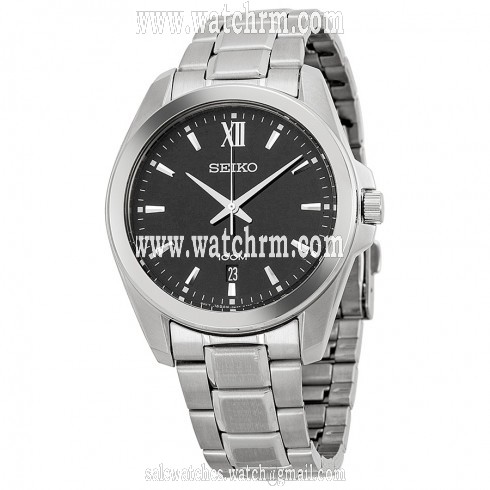 Seiko Black Dial Stainless Steel Men's Watch SGEG61