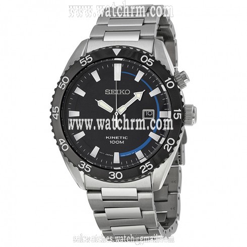 Seiko Black Dial Stainless Steel Men's Watch SKA623