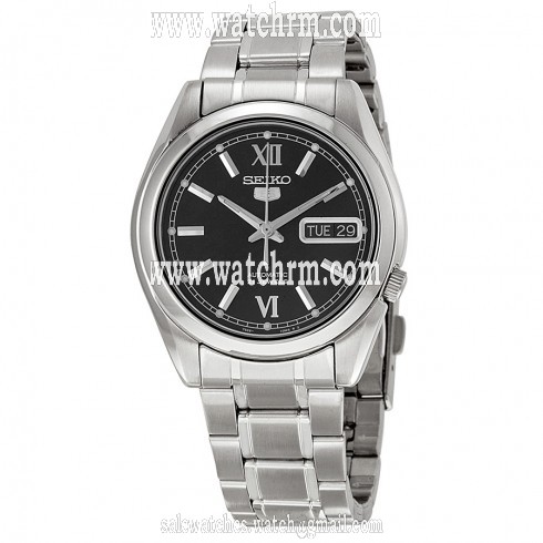 Seiko Black Dial Stainless Steel Men's Watch SNKL55