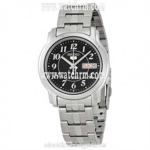 Seiko Black Dial Stainless Steel Men's Watch SNKL91