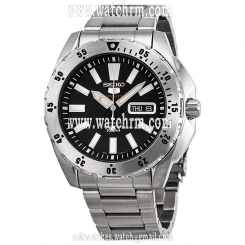 Seiko Black Dial Stainless Steel Men's Watch SRP357