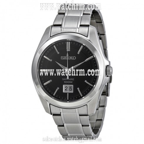 Seiko Black Dial Stainless Steel Men's Watch SUR009P1