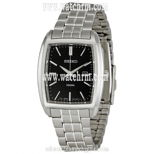 Seiko Black Dial Stainless Steel Men's Watch SXD841