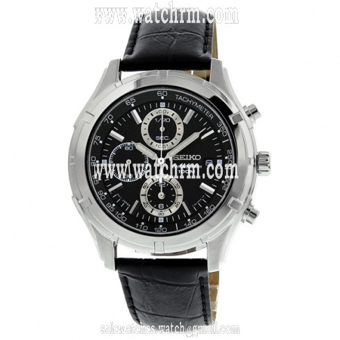 Seiko Black Dial Tachymeter Chronograph Men's Watch SNDC39