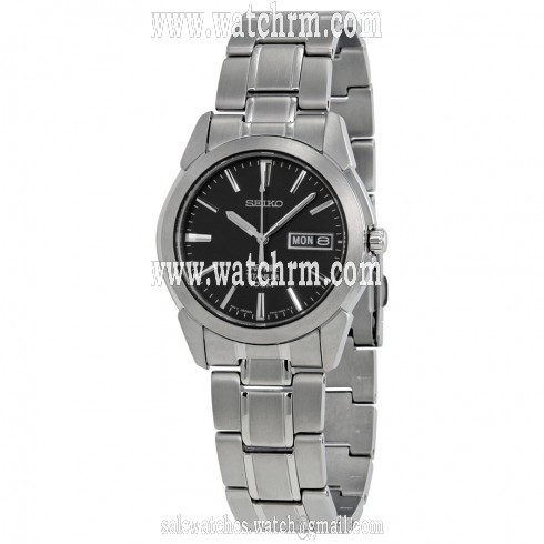 Seiko Black Dial Titanium Men's Watch SGG731