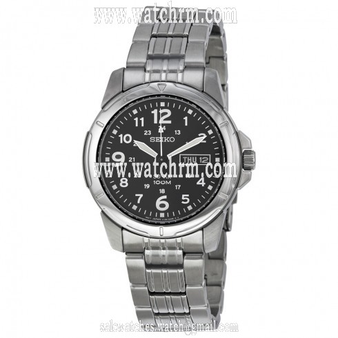 Seiko Black Solar Power Dial GMT Men's Watch SNE095