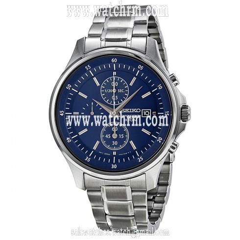 Seiko Blue Dial Chronograph Stainless Steel Men's Watch SNDE21