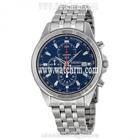 Seiko Blue Dial Chronograph Stainless Steel Men's Watch SNDF01