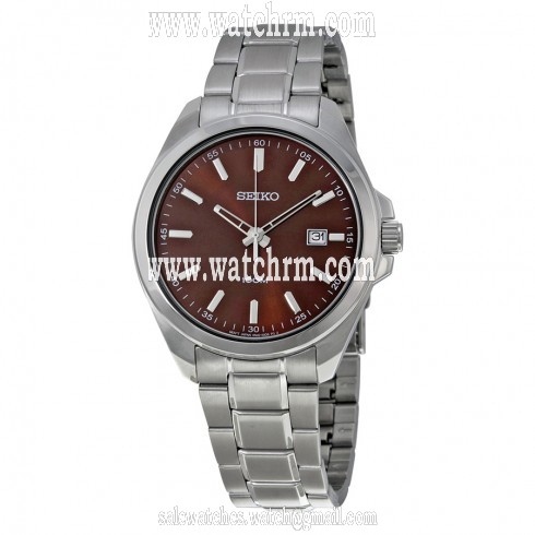 Seiko Brown Dial Stainless Steel Men's Watch SUR069