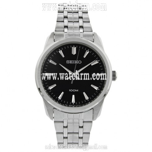 Seiko Casual Black Dial Stainless Steel Men's Watch SGEG05