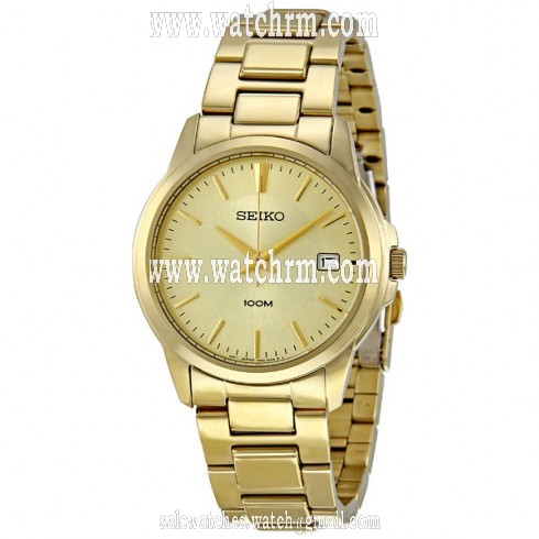 Seiko Champagne Dial Gold Tone Steel Men's Watch SGEF58
